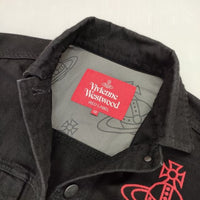 Vivienne Westwood Red Label ブラックデニム オーブ刺繍 デニムジャケット ブラック レディース ヴィヴィアンウエストウッドレッドレーベル【中古】5-1004M∞