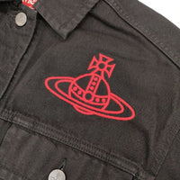 Vivienne Westwood Red Label ブラックデニム オーブ刺繍 デニムジャケット ブラック レディース ヴィヴィアンウエストウッドレッドレーベル【中古】5-1004M∞