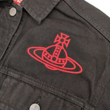 Vivienne Westwood Red Label ブラックデニム オーブ刺繍 デニムジャケット ブラック レディース ヴィヴィアンウエストウッドレッドレーベル【中古】5-1004M∞