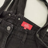 Vivienne Westwood Red Label 16-12-731005 サスペンダー付きデニムパンツ オーブ刺繍 パンツ ブラック レディース ヴィヴィアンウエストウッドレッドレーベル【中古】5-1021G△