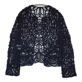 45R/45rpm ロープバテンレースのAKIYAボレロ 定107800円 カーディガン ネイビー レディース フォーティーファイブアールピーエム【中古】5-0628M♪