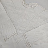 45R/45rpm インドカディのリボンレースdeTシャツ 定価71500円 刺繍 ブラウス シャツ ホワイト レディース フォーティーファイブアールピーエム【中古】5-1124M∞