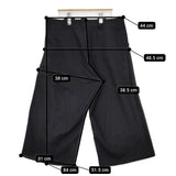 Y's YO-P17-104 ウール ワイド クロップドパンツ ブラック レディース ワイズ/Yohji【中古】5-1030T∞