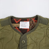 BAYFLOW キルティング ボア ノーカラー サイズ3 BM2211TA01 ジャケット コート カーキ レディース ベイフロー【中古】5-1103A♪