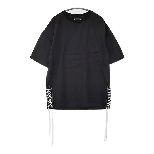 MINED/CONVERSE TOKYO レースアップ サイズ1 半袖Ｔシャツ カットソー ブラック レディース マインデニム/コンバーストウキョウ【中古】5-0708S♪