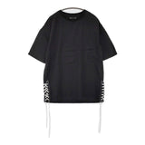 MINED/CONVERSE TOKYO レースアップ サイズ1 半袖Ｔシャツ カットソー ブラック レディース マインデニム/コンバーストウキョウ【中古】5-0708S♪