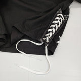 MINED/CONVERSE TOKYO レースアップ サイズ1 半袖Ｔシャツ カットソー ブラック レディース マインデニム/コンバーストウキョウ【中古】5-0708S♪