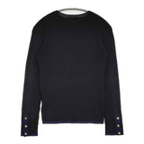Simplicite バイカラーリブニット セーター ニット ブラック ネイビー レディース シンプリシテェ【中古】5-1004M∞