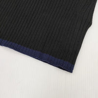 Simplicite バイカラーリブニット セーター ニット ブラック ネイビー レディース シンプリシテェ【中古】5-1004M∞