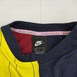 NIKE パッチワーク リメイク サイズS 半袖Ｔシャツ カットソー ネイビー イエロー レディース ナイキ【中古】5-0708S♪
