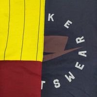 NIKE パッチワーク リメイク サイズS 半袖Ｔシャツ カットソー ネイビー イエロー レディース ナイキ【中古】5-0708S♪