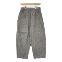 DIARIES リネンコットン チェック パンツ グレー レディース ダイアリーズ【中古】5-0804M∞