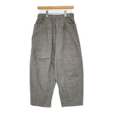 DIARIES リネンコットン チェック パンツ グレー レディース ダイアリーズ【中古】5-0804M∞
