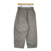 DIARIES リネンコットン チェック パンツ グレー レディース ダイアリーズ【中古】5-0804M∞