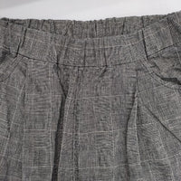 DIARIES リネンコットン チェック パンツ グレー レディース ダイアリーズ【中古】5-0804M∞