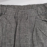 DIARIES リネンコットン チェック パンツ グレー レディース ダイアリーズ【中古】5-0804M∞
