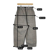 DIARIES リネンコットン チェック パンツ グレー レディース ダイアリーズ【中古】5-0804M∞