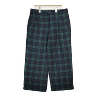 ICHI LT/V210721 ウール混 チェック ブラックウォッチ ワイド パンツ