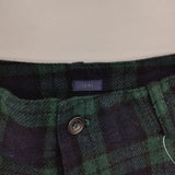 ICHI LT/V210721 ウール混 チェック ブラックウォッチ ワイド パンツ グリーン ネイビー レディース イチ【中古】5-1030T∞