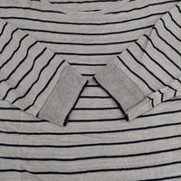 MARGARET HOWELL 578-269404 リネン ボーダー 七分袖 Ｔシャツ カットソー ベージュ ブラック レディース マーガレットハウエル【中古】5-0804M∞