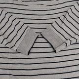 MARGARET HOWELL 578-269404 リネン ボーダー 七分袖 Ｔシャツ カットソー ベージュ ブラック レディース マーガレットハウエル【中古】5-0804M∞