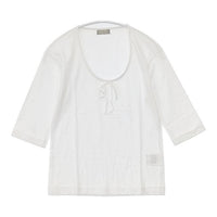 MARGARET HOWELL 七分袖 コットン Ｔシャツ カットソー ホワイト レディース マーガレットハウエル【中古】5-0804M∞