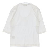 MARGARET HOWELL 七分袖 コットン Ｔシャツ カットソー ホワイト レディース マーガレットハウエル【中古】5-0804M∞