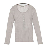 MARGARET HOWELL コットンカシミヤ 長袖Ｔシャツ カットソー ロンＴ グレー レディース マーガレットハウエル【中古】5-1004M∞