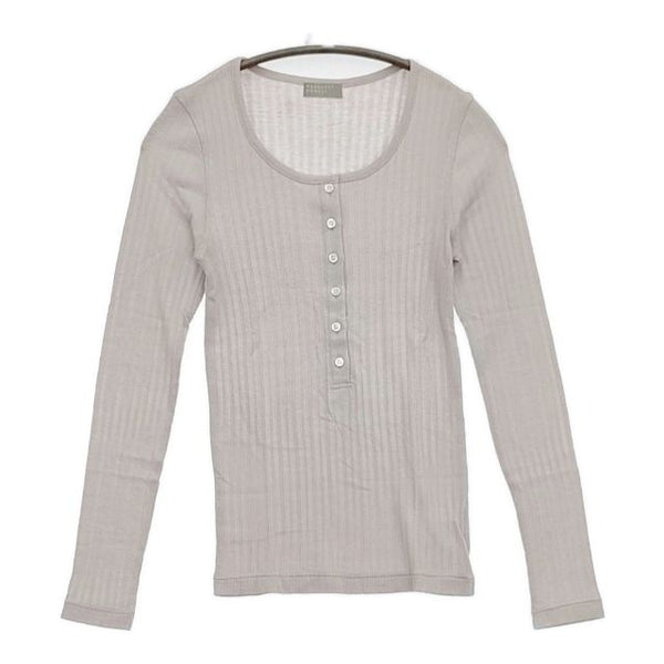 MARGARET HOWELL コットンカシミヤ 長袖Ｔシャツ カットソー ロンＴ グレー レディース マーガレットハウエル【中古】5-1004M∞