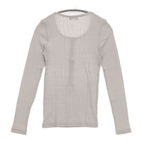 MARGARET HOWELL コットンカシミヤ 長袖Ｔシャツ カットソー ロンＴ グレー レディース マーガレットハウエル【中古】5-1004M∞