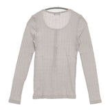 MARGARET HOWELL コットンカシミヤ 長袖Ｔシャツ カットソー ロンＴ グレー レディース マーガレットハウエル【中古】5-1004M∞
