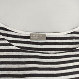 MARGARET HOWELL 578-169908 JERSEY ボーダー リネン 長袖Ｔシャツ カットソー ロンＴ ブラウン ホワイト レディース マーガレットハウエル【中古】5-0804M∞