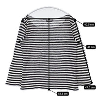 MARGARET HOWELL 578-169908 JERSEY ボーダー リネン 長袖Ｔシャツ カットソー ロンＴ ブラウン ホワイト レディース マーガレットハウエル【中古】5-0804M∞