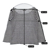 MARGARET HOWELL 578-169908 JERSEY ボーダー リネン 長袖Ｔシャツ カットソー ロンＴ ブラウン ホワイト レディース マーガレットハウエル【中古】5-0804M∞
