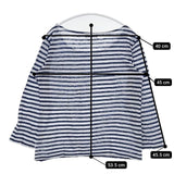 MARGARET HOWELL 578-169109 リネン ボーダー 長袖Ｔシャツ カットソー ロンＴ ブルー ホワイト レディース マーガレットハウエル【中古】5-0804M∞