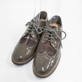 MACKINTOSH PHILOSOPHY ウイングチップ パテント エナメル ウールチェック サイズ24 シューズ・靴 ブラウン レディース マッキントッシュフィロソフィー【中古】5-1117T◎