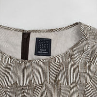 mina perhonen ripple marks ss3067 定価38000円 コットンドレス ワンピース ブラウン ホワイト レディース ミナペルホネン【中古】5-0804M∞