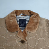 mina perhonen tambourine qa6333 コットン 襟/裏地ベルベット 刺繍 コート ベージュ レディース ミナペルホネン【中古】5-1207T∞