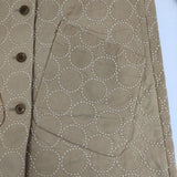 mina perhonen tambourine qa6333 コットン 襟/裏地ベルベット 刺繍 コート ベージュ レディース ミナペルホネン【中古】5-1207T∞