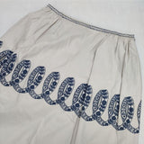 mina perhonen ribbon ra5811 刺繍 コットンシルク スカート ライトグレー レディース ミナペルホネン【中古】5-1124M∞