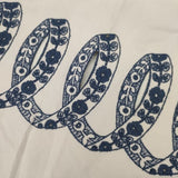 mina perhonen ribbon ra5811 刺繍 コットンシルク スカート ライトグレー レディース ミナペルホネン【中古】5-1124M∞