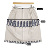 mina perhonen ribbon ra5811 刺繍 コットンシルク スカート ライトグレー レディース ミナペルホネン【中古】5-1124M∞