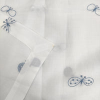 mina perhonen rs1562 choucho rs1562 定価24150円 ワイド 刺繍 ブラウス シャツ ホワイト ライトブルー レディース ミナペルホネン【中古】5-0812M△