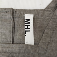 MHL. 578-156271 サイズ1 定価29400円 スクエアネック ノースリーブ ワンピース グレー レディース エムエイチエル【中古】5-0708S♪