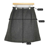 MARGARET HOWELL プリーツ 578-232209 ウール ラップ スカート グレー レディース マーガレットハウエル【中古】5-1030T∞