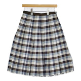MARGARET HOWELL コットンリネンチェック 578-132215 スカート ブルー ホワイト ブラウン レディース マーガレットハウエル【中古】5-0804M∞