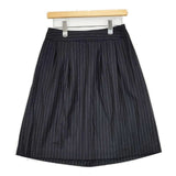 MARGARET HOWELL MHW0672 0425214 ウール ストライプ スカート 濃紺 グレー レディース マーガレットハウエル【中古】5-1030T∞