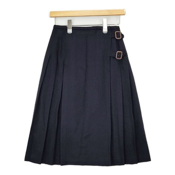 DO!FAMILY ウール ラップ プリーツ スカート ネイビー レディース ドゥファミリー【中古】5-1030T∞