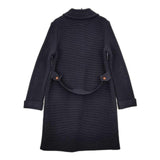 Manna 日本製 ウールニット コート ネイビー レディース マンナ【中古】5-1030T∞