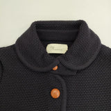 Manna 日本製 ウールニット コート ネイビー レディース マンナ【中古】5-1030T∞